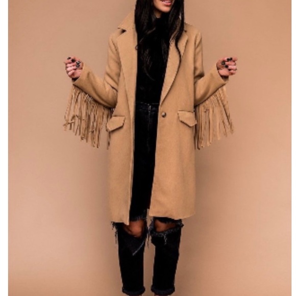 Fringe lapel trench coat - Picture 1 of 5